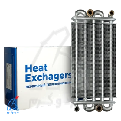 مبدل اصلی بی B 30 سانت رزوه‌ای - HiHeat در کنار جعبه