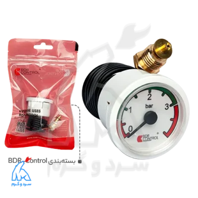 مانومتر رزوه ای ایران رادیاتور - BDR-Control در کنار بسته‌بندی