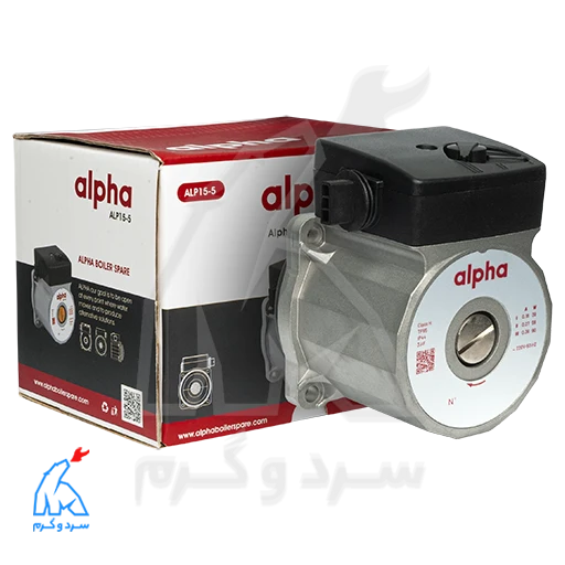 پمپ alpha آلفا جایگزین Wilo ویلو ۸۲ وات در کنار جعبه