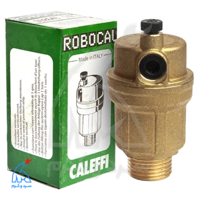 ایرونت برنجی 1/2 اینچ - کالفی CALEFFI ایتالیا در کنار جعبه